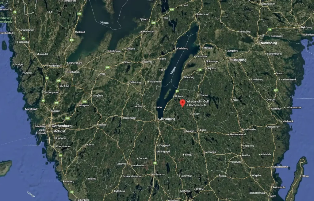 Avstånd och resa med bil - Karta över mellersta sverige där man ser vart Wiredaholm ligger på Sverigekartan